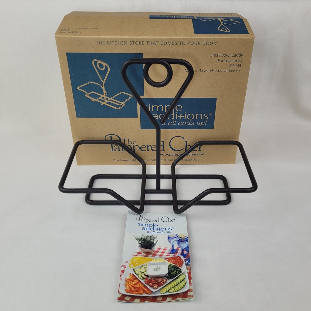 Pampered Chef Simple Additions Small Bowl Caddy 1944 Wrought Iron Black Serving